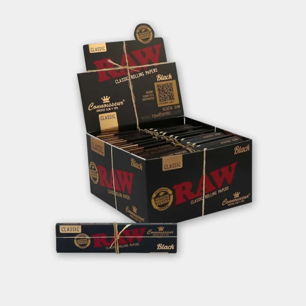 raw-black-connoisseur-kss-tip-box RAW Black Connoisseur Kingsize Slim + Tips – 24 packs