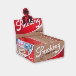 smoking-brown-thin-ks-box Smoking Brown Thinnest Kingsize Vloei – 50 packs